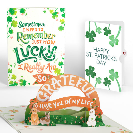 How Lucky I Am St. Patrick’s Day Pop-Up Card and Shamrock Sprigs Sentiment Set
