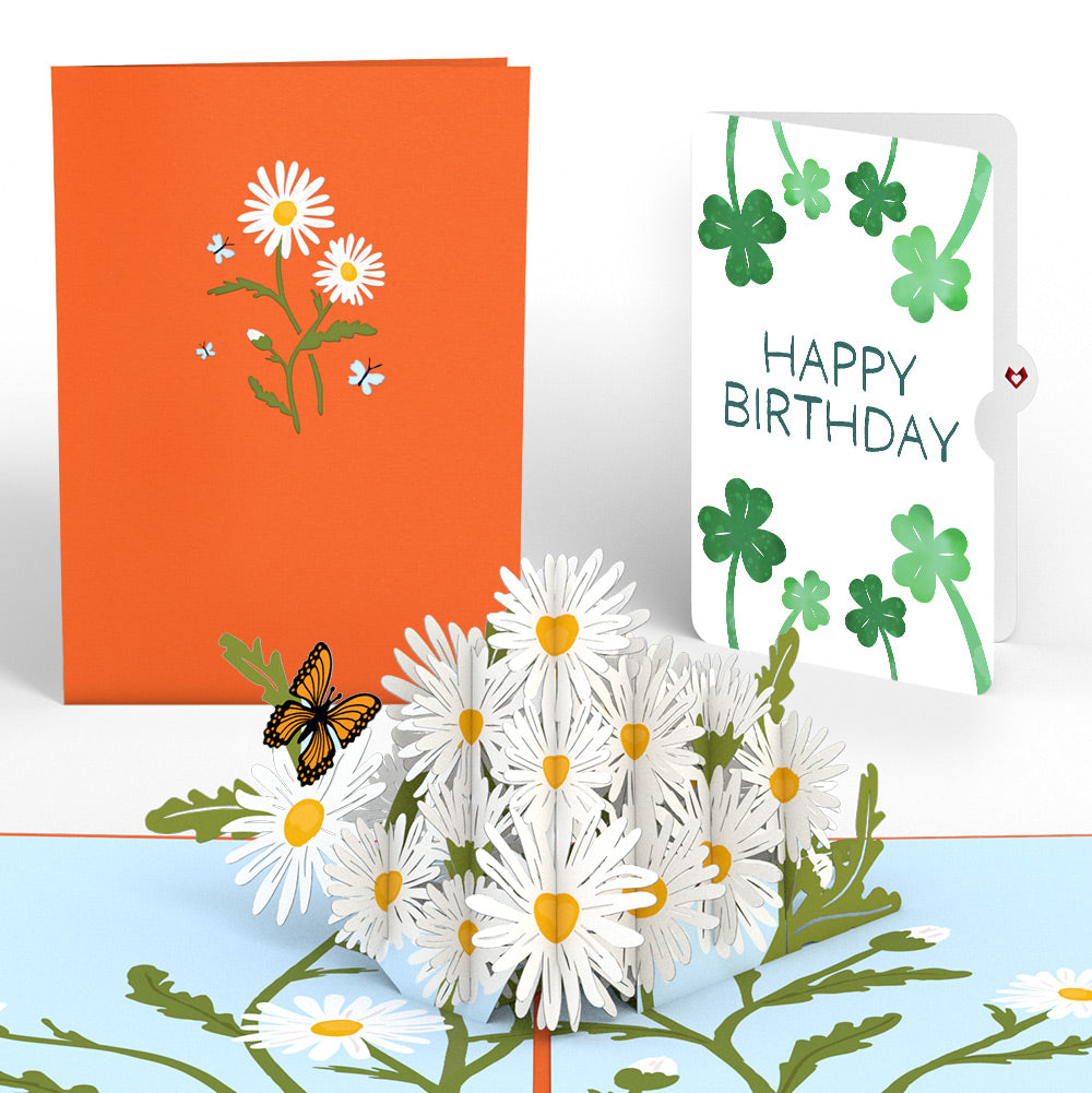Daisies with Monarch Butterfly Birthday Pop-Up Card and Sentiment Set