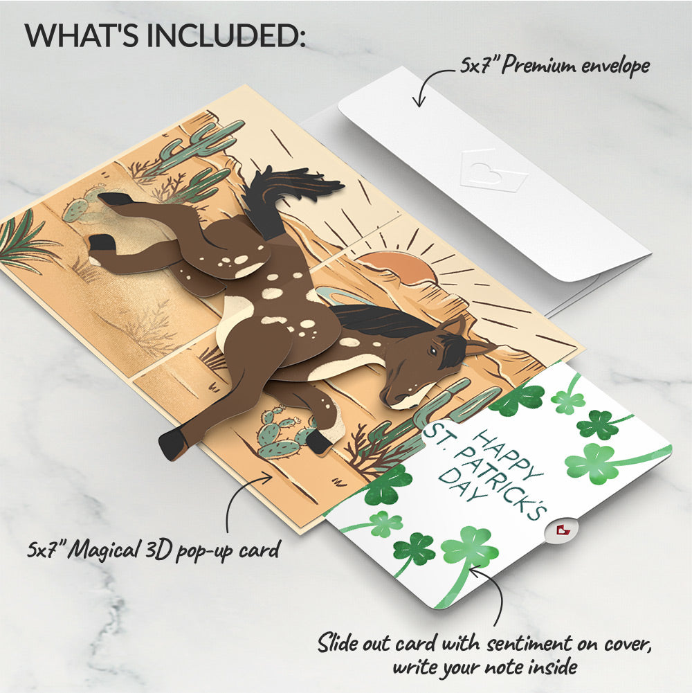 Bucking Awesome Day St. Patrick’s Day Pop-Up Card and Shamrock Sprigs Sentiment Set