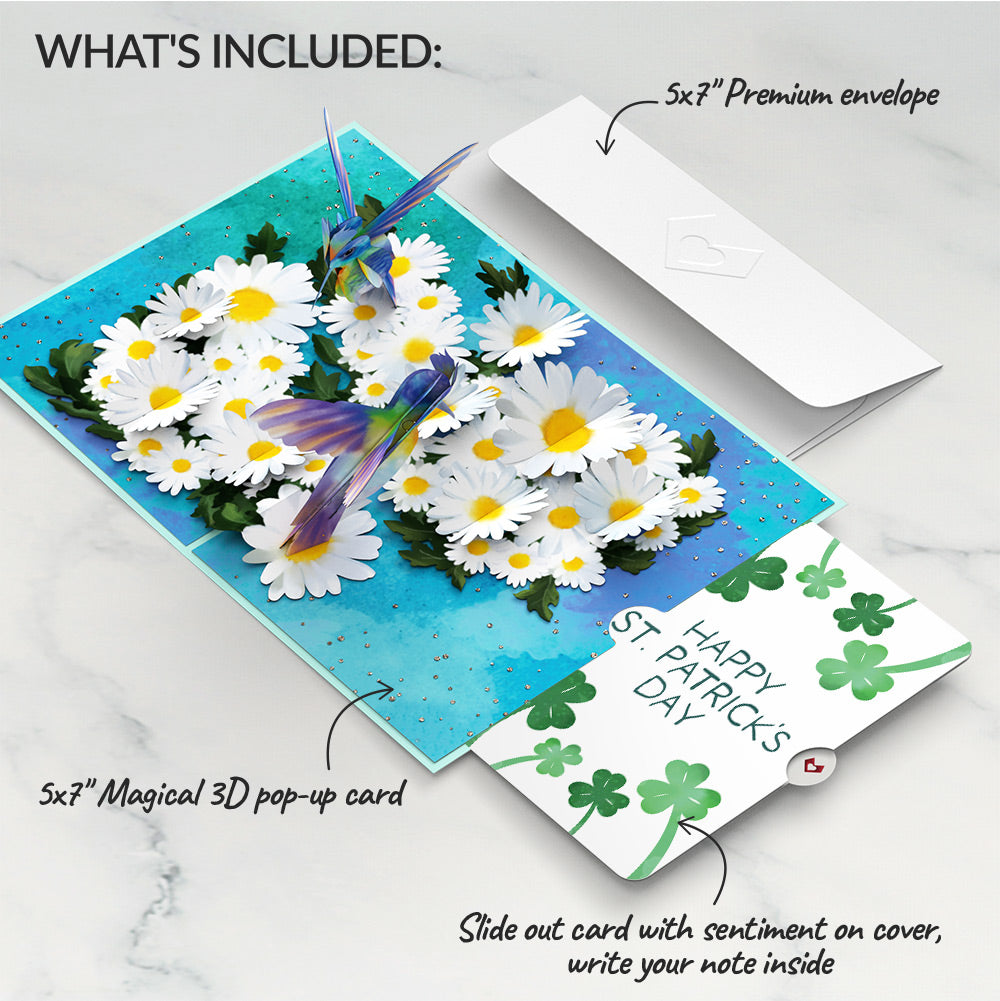 Daisy Patch Hummingbirds St. Patrick’s Day Pop-Up Card and Sentiment Set