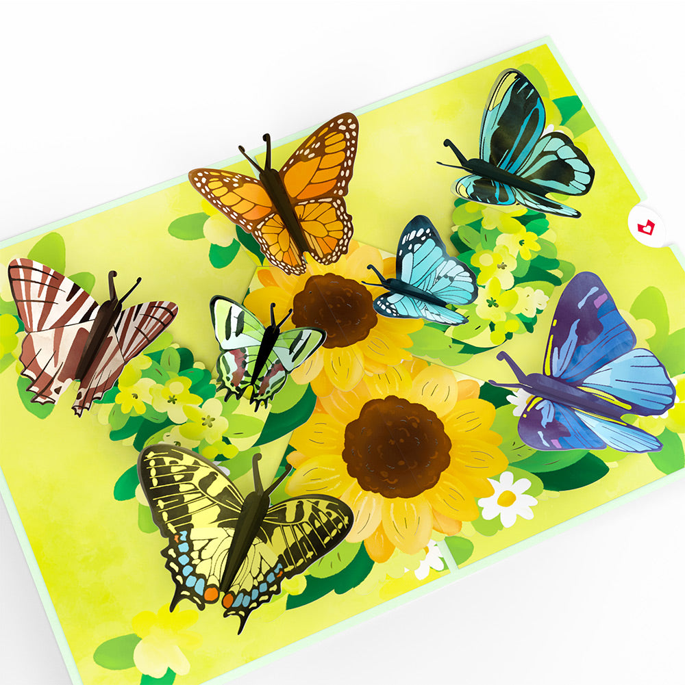 Sunflower Butterflies Birthday Pop-Up Card and Shamrock Sprigs Sentiment Set