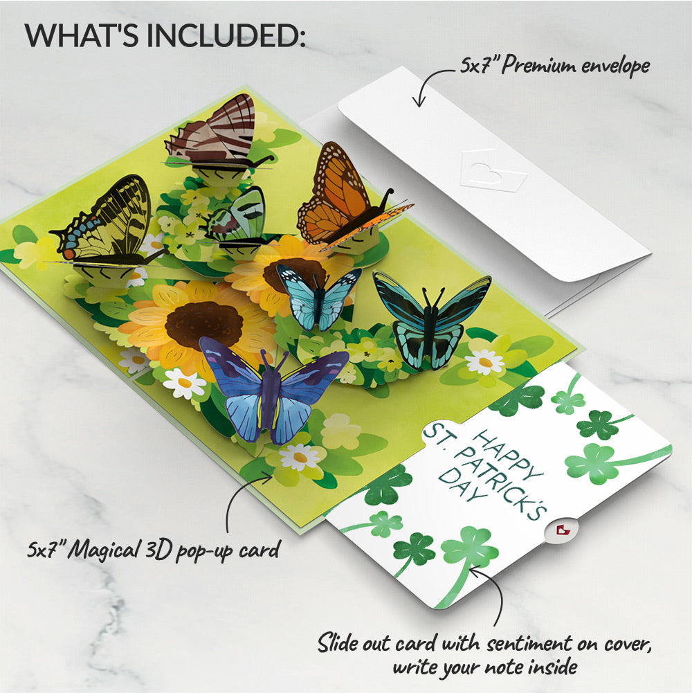Sunflower Butterflies St. Patrick’s Day Pop-Up Card and Sentiment Set