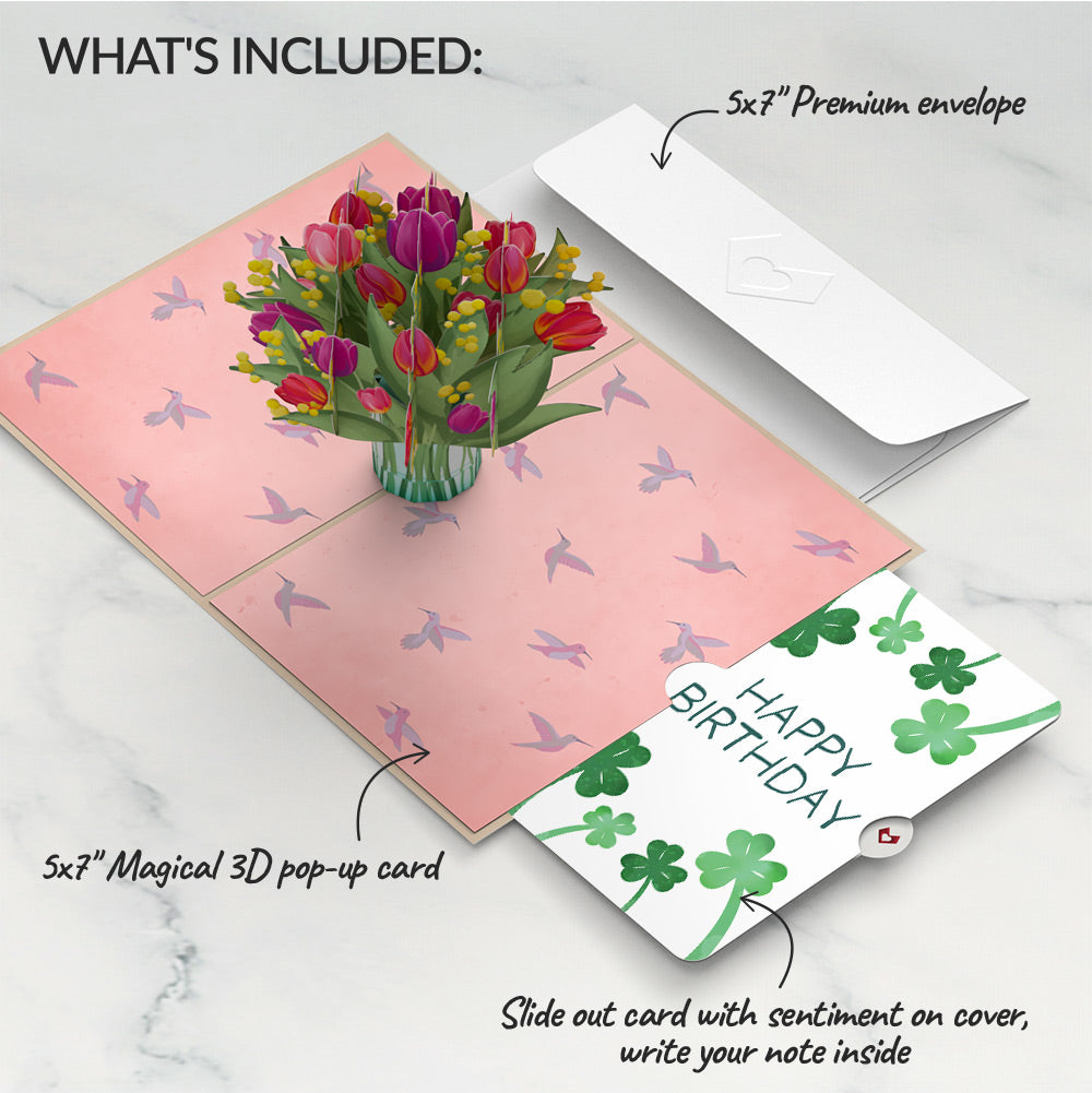 Cheerful Tulips Birthday Pop-Up Card and Sentiment Set