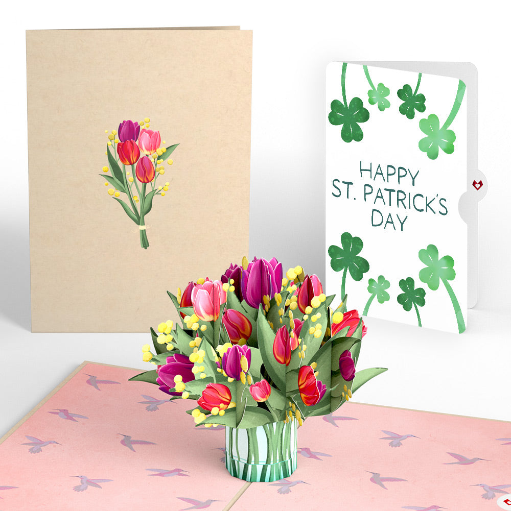 Cheerful Tulips St. Patrick’s Day Pop-Up Card and Sentiment Set