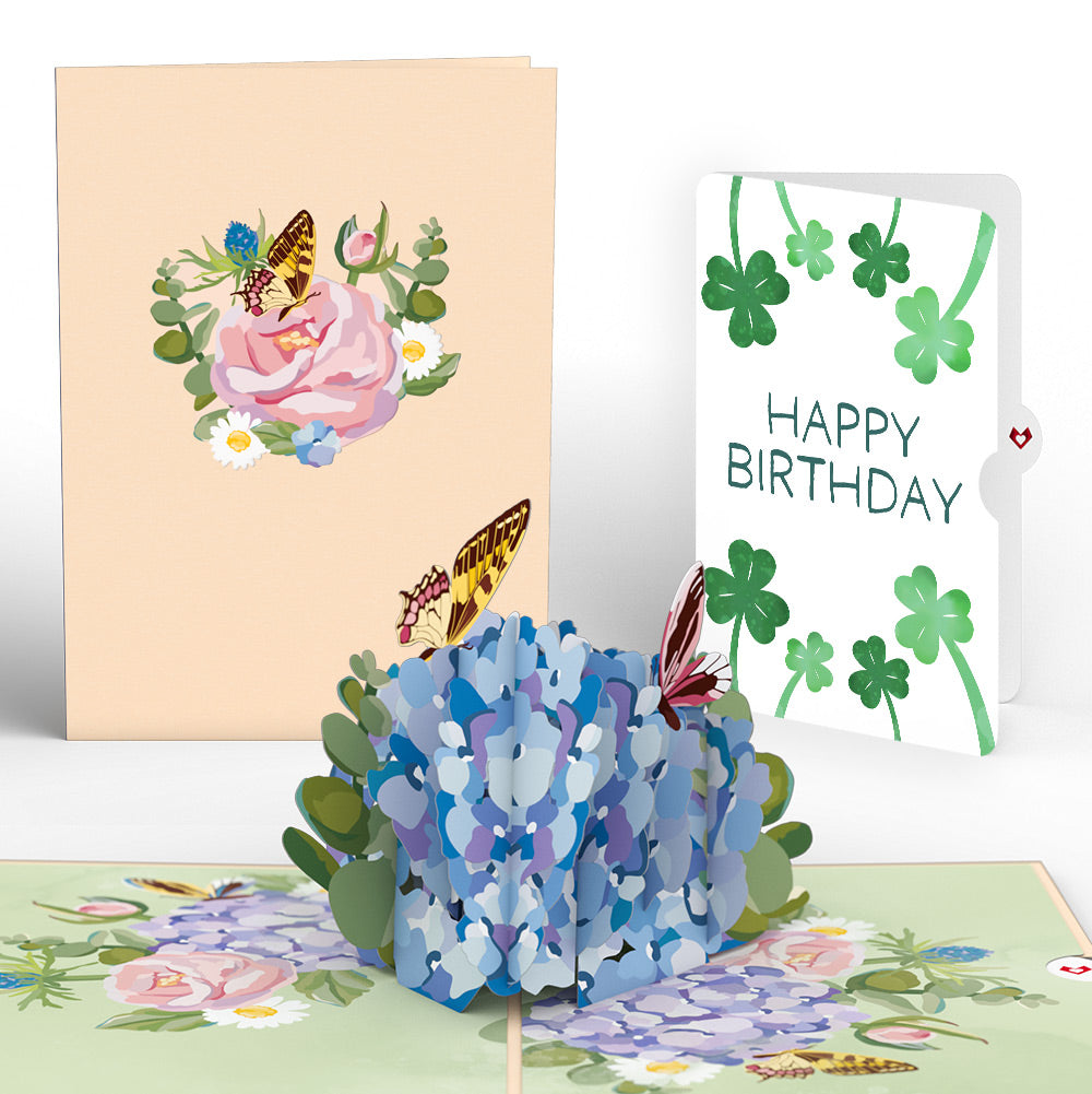Hydrangea Butterflies Birthday Pop-Up Card and Sentiment Set