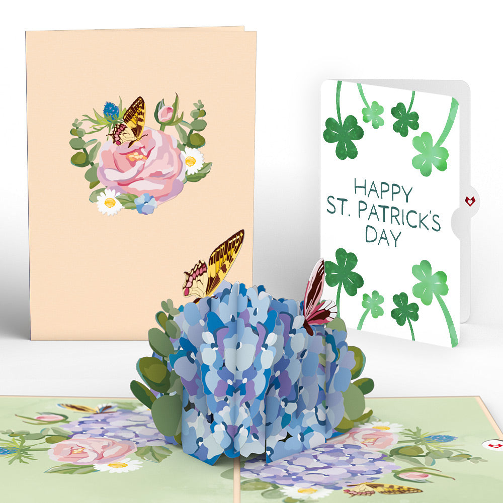 Hydrangea Butterflies St. Patrick’s Day Pop-Up Card and Sentiment Set