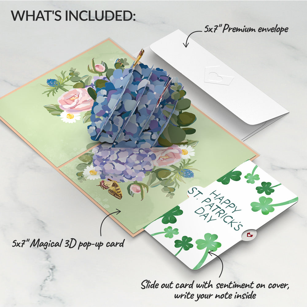 Hydrangea Butterflies St. Patrick’s Day Pop-Up Card and Sentiment Set