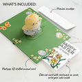 Spring Chick Easter Plushpop Card and Garden Blooms He Is Risen Sentiment Set