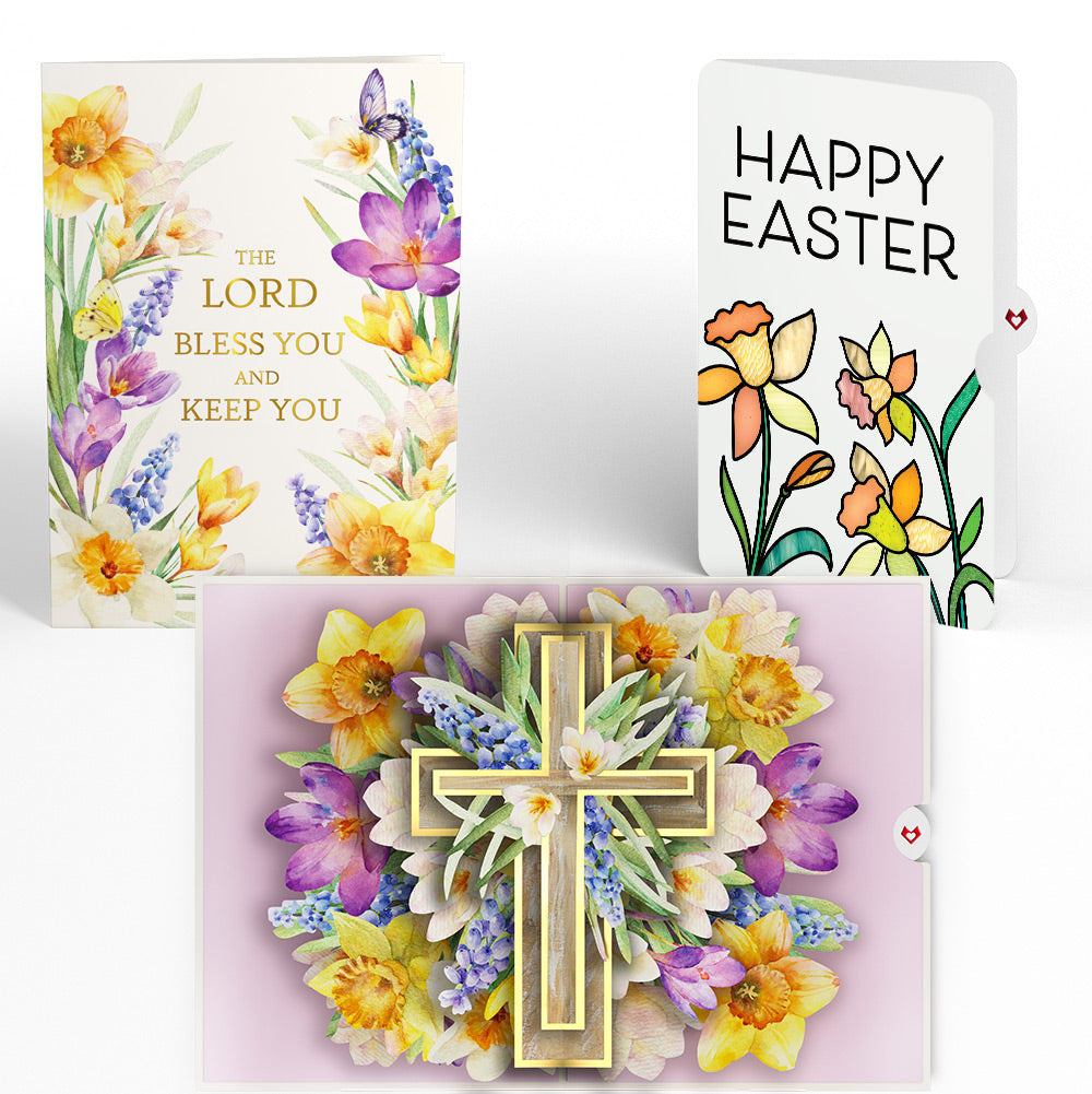 The Lord Bless You Floral Cross Easter Pop-Up Card and Sentiment Set