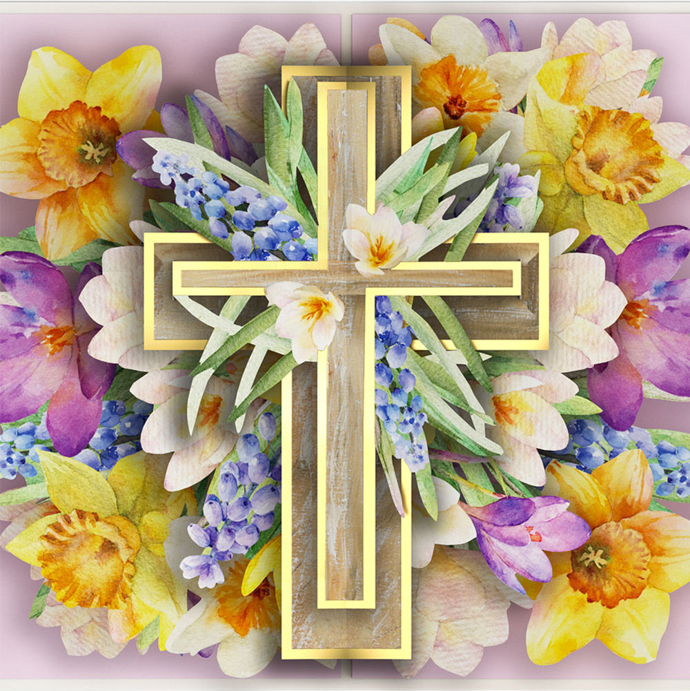The Lord Bless You Floral Cross Easter Pop-Up Card and Sentiment Set for Mom