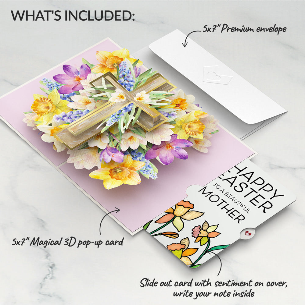 The Lord Bless You Floral Cross Easter Pop-Up Card and Sentiment Set for Mom