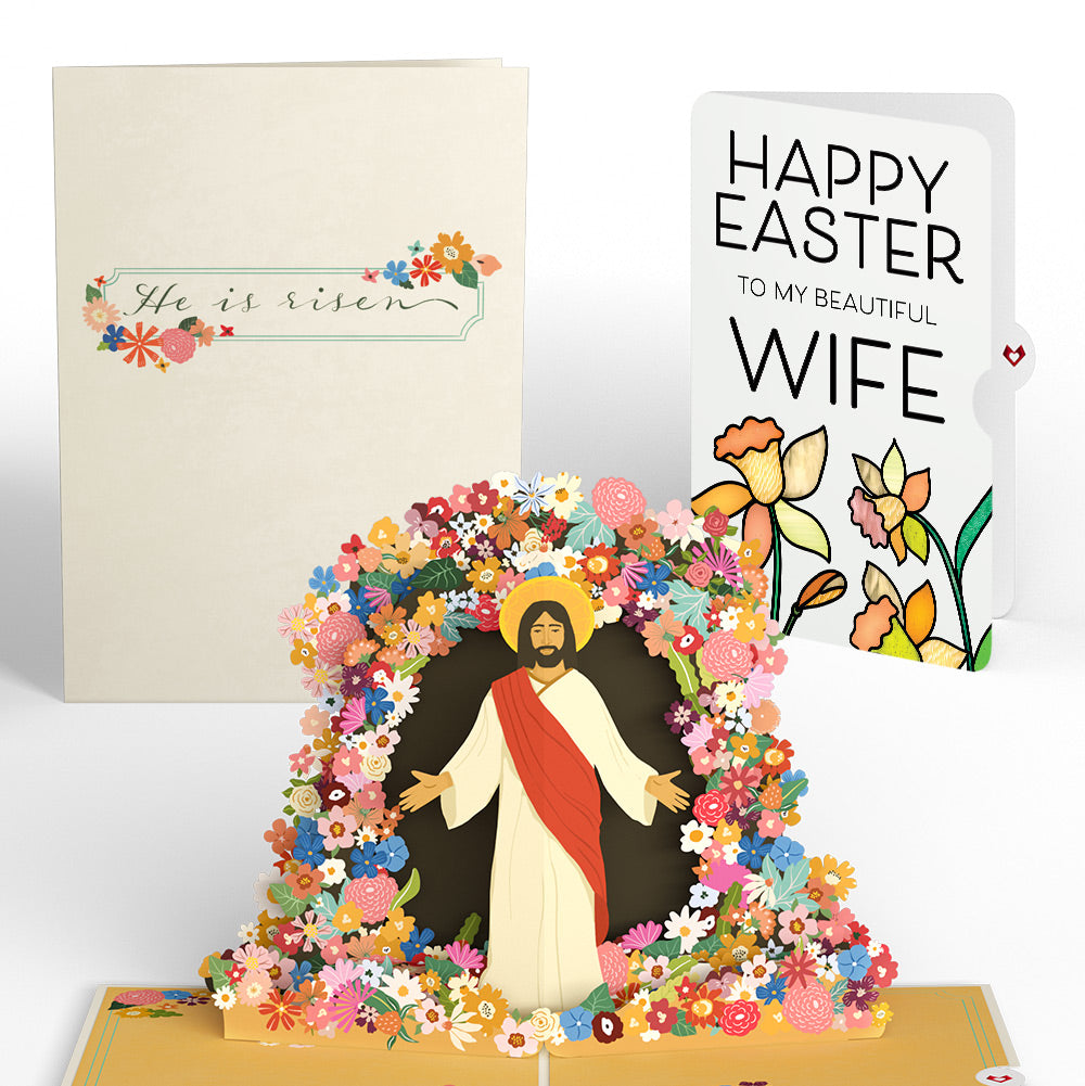 Resurrection of Jesus Easter Pop-Up Card and Sentiment Set for Wife