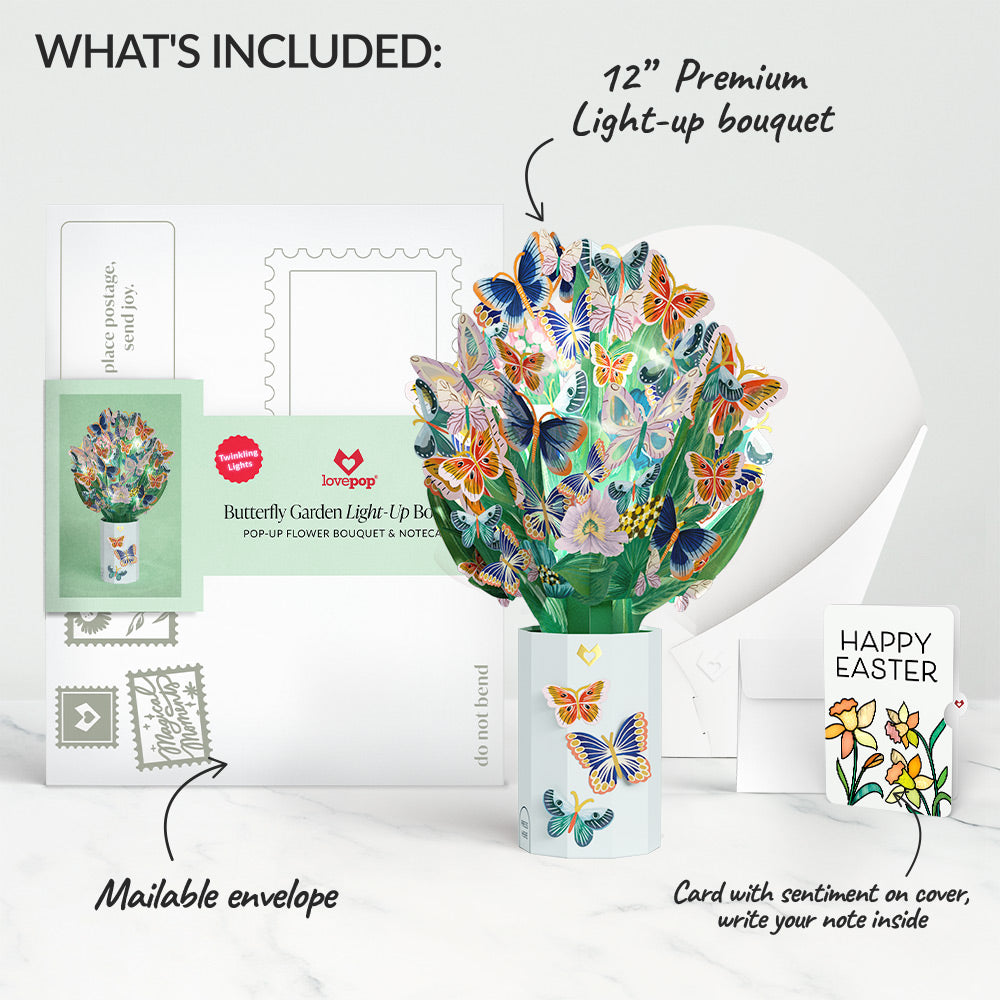 Butterfly Garden Easter Light-Up Bouquet and Sentiment Set