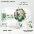Butterfly Garden Easter Light-Up Bouquet and Garden Blooms He Is Risen Sentiment Set