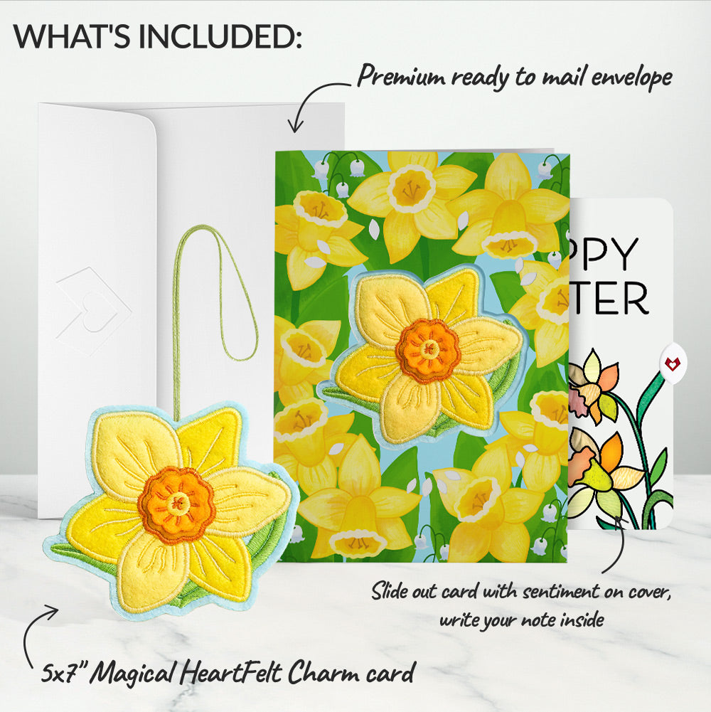 Sunny Daffodil Easter Heartfelt Charm Card™ and Sentiment Set