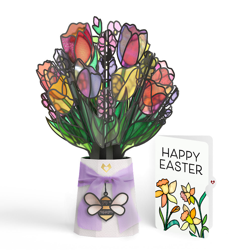 Vibrant Tulip Easter Suncatcher Bouquet and Sentiment Set