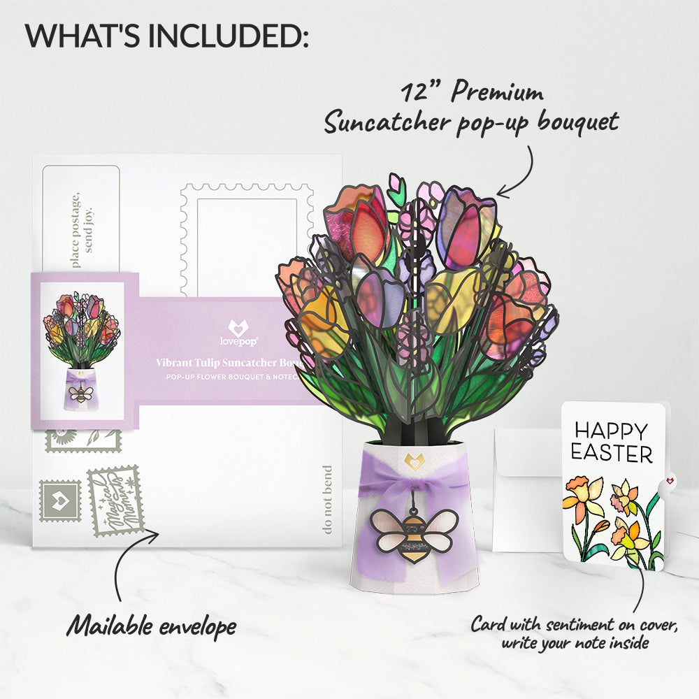 Vibrant Tulip Easter Suncatcher Bouquet and Sentiment Set