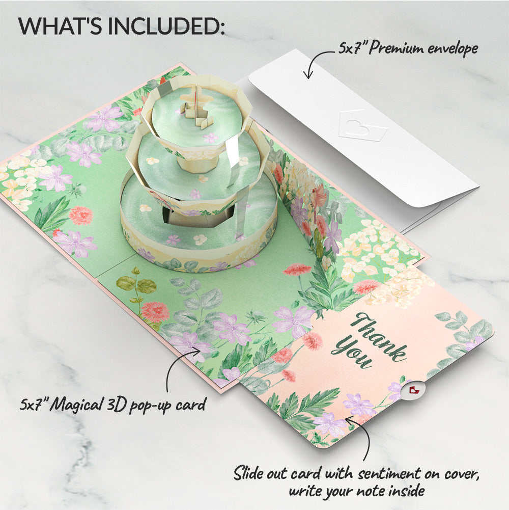 Cardinals in the Garden Thank You Pop-Up Card and Sentiment Set