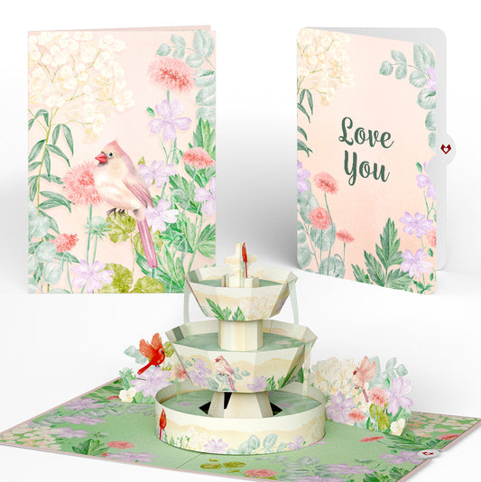 Cardinals in the Garden Love Pop-Up Card and Sentiment Set