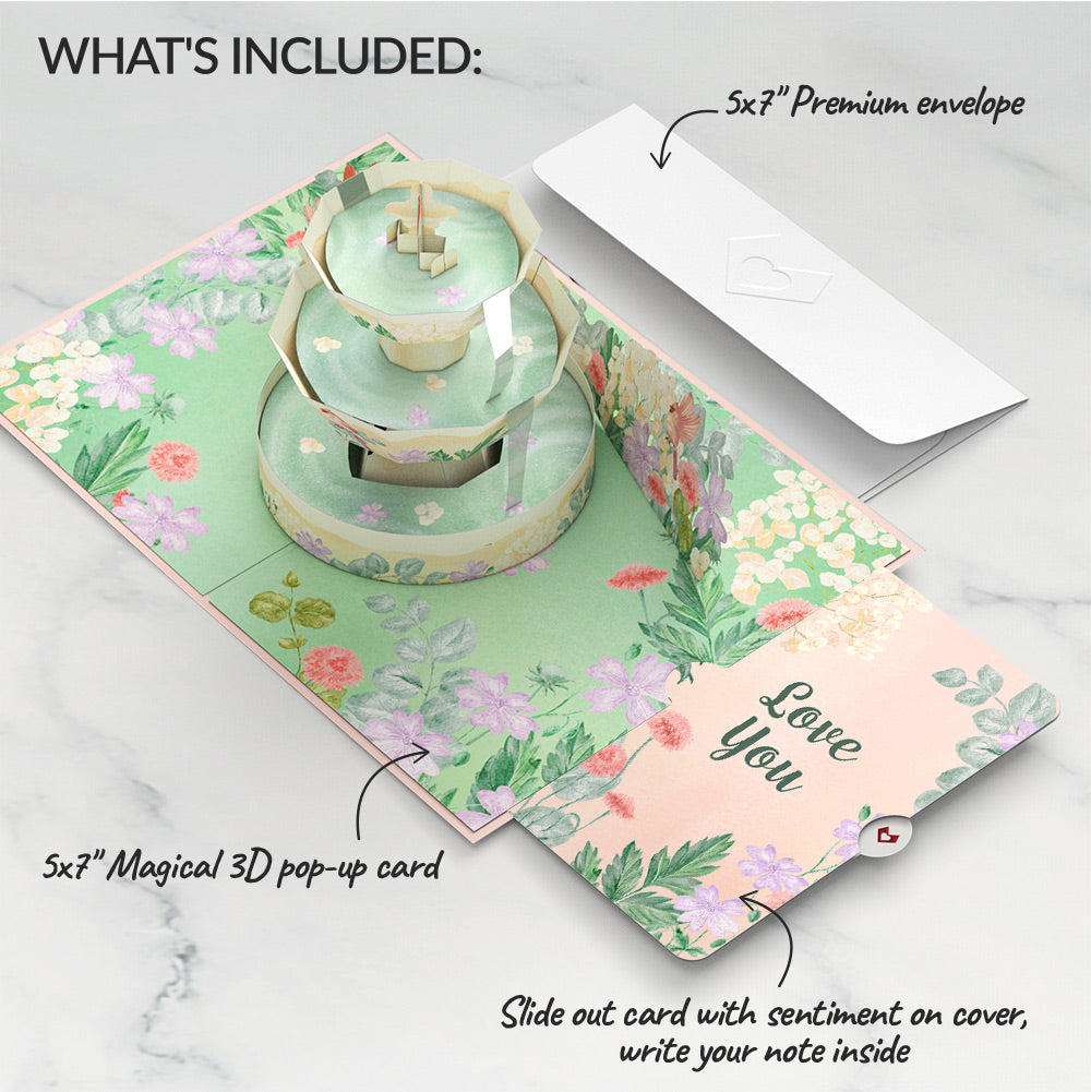 Cardinals in the Garden Love Pop-Up Card and Sentiment Set