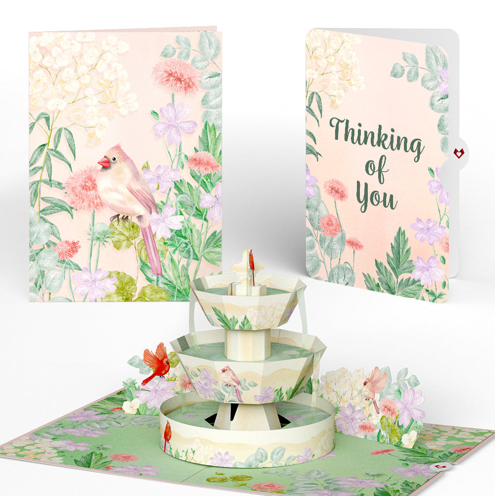 Cardinals in the Garden Thinking of You Pop-Up Card and Sentiment Set