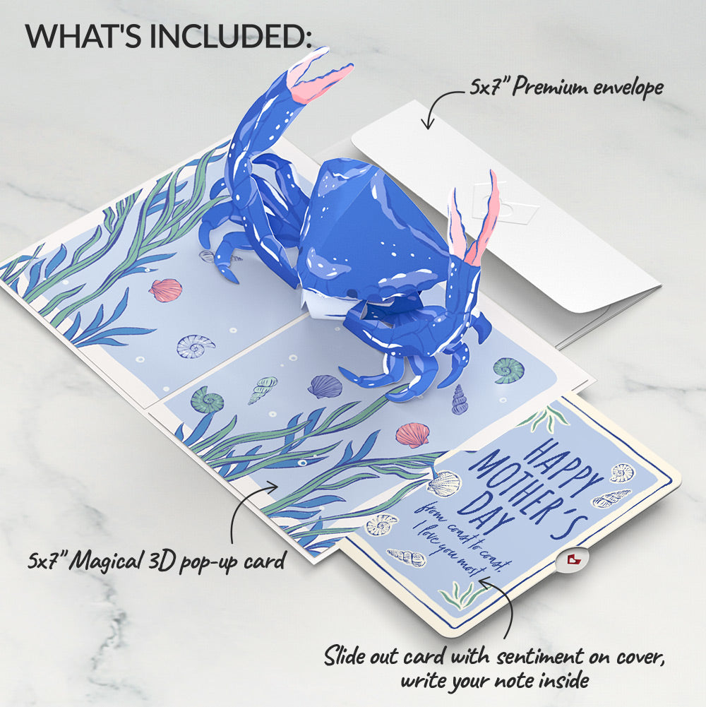 Blue Crab Mother’s Day Pop-Up Card and Sentiment Set