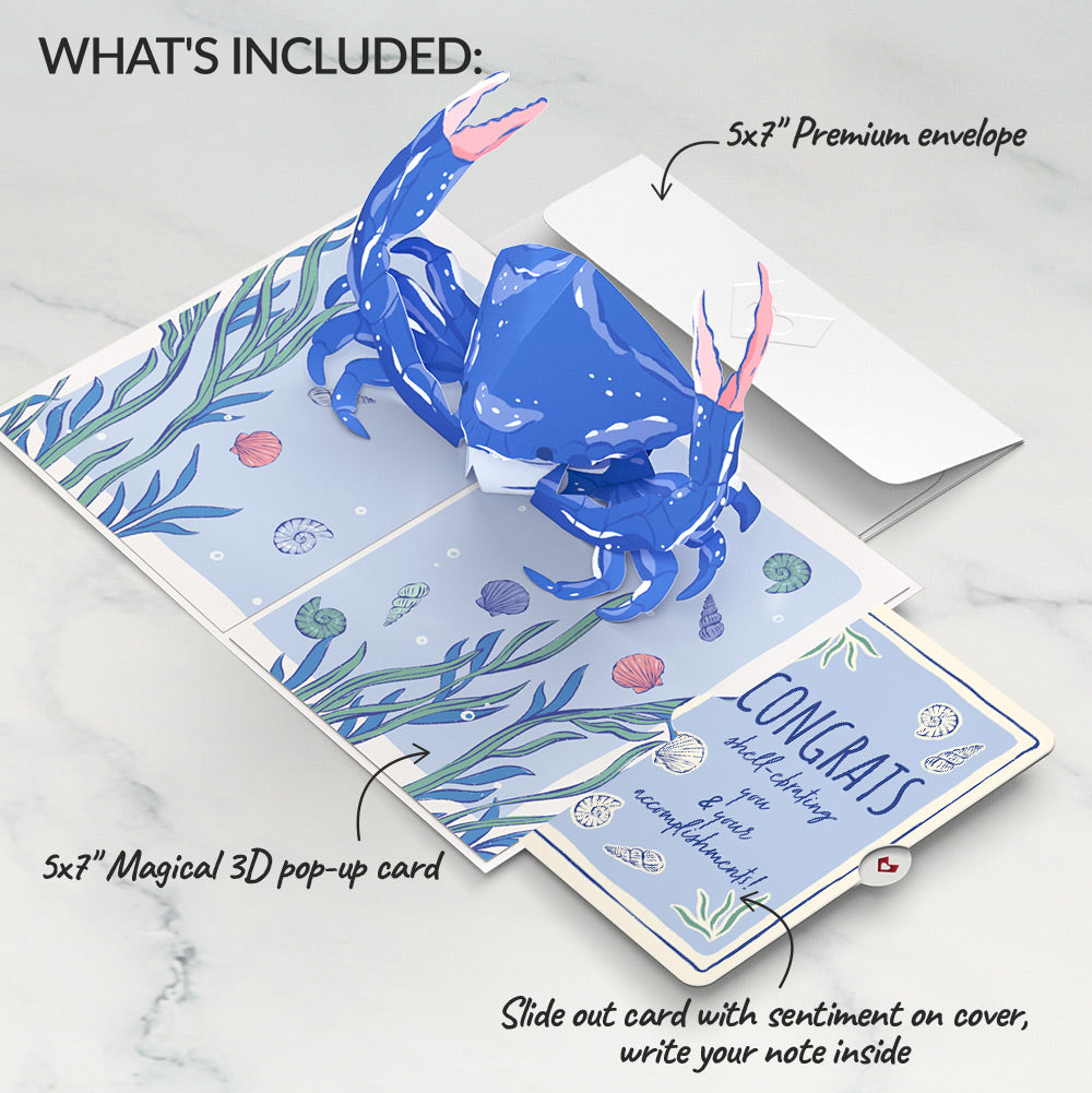Blue Crab Congratulations Pop-Up Card and Sentiment Set