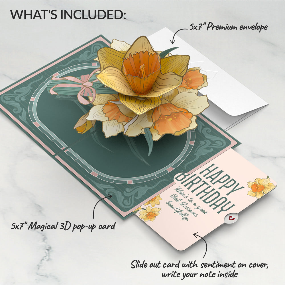Daffodils in Bloom Birthday Pop-Up Card and Sentiment Set
