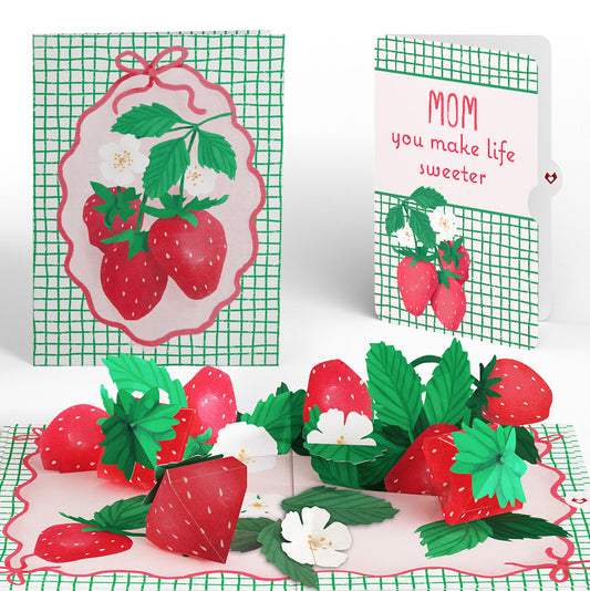 Sweet Strawberry Patch Pop-Up Card and Sentiment Set for Mom
