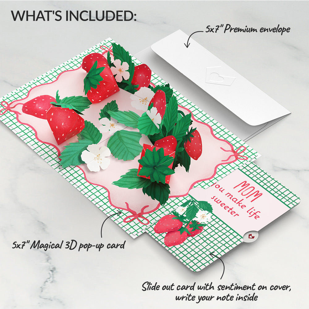 Sweet Strawberry Patch Pop-Up Card and Sentiment Set for Mom