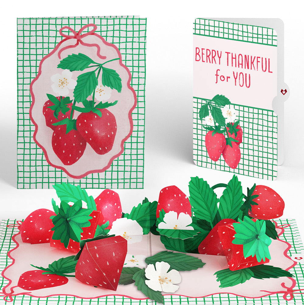 Sweet Strawberry Patch Thank You Pop-Up Card and Sentiment Set