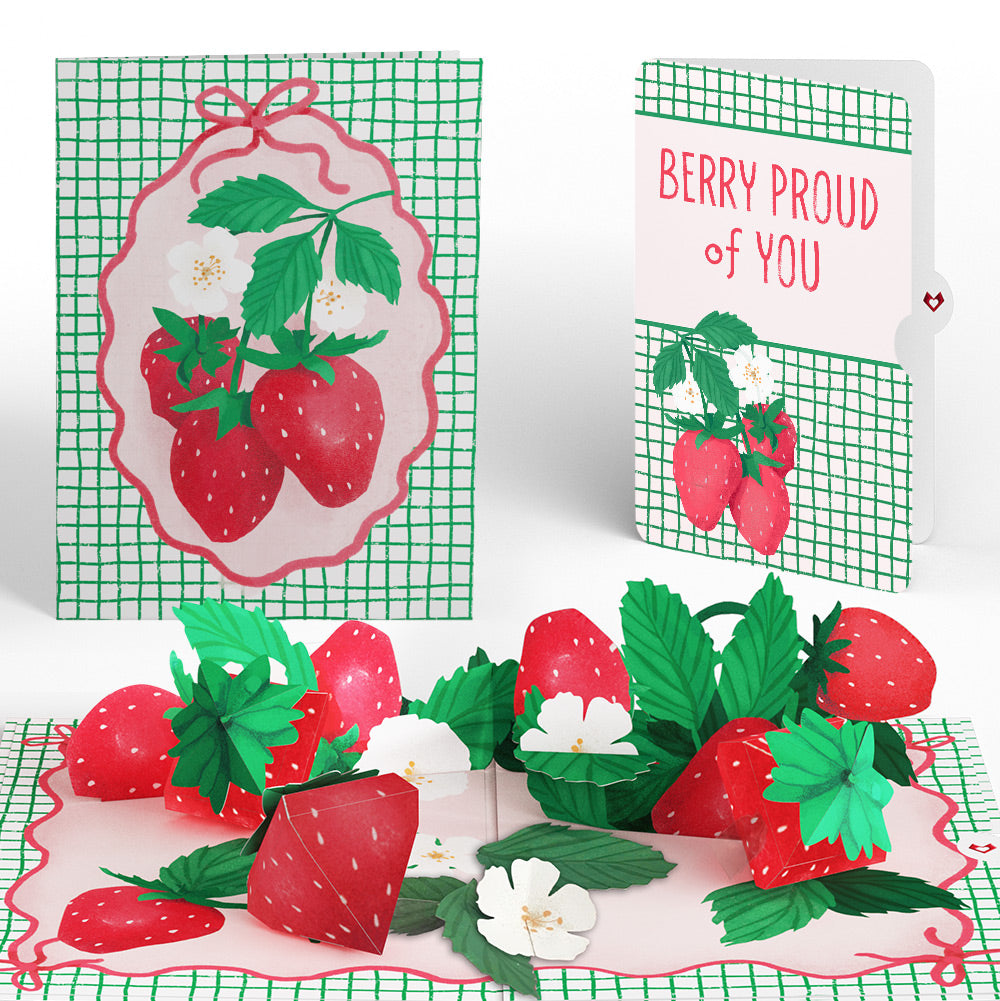 Sweet Strawberry Patch Congratulations Pop-Up Card and Sentiment Set