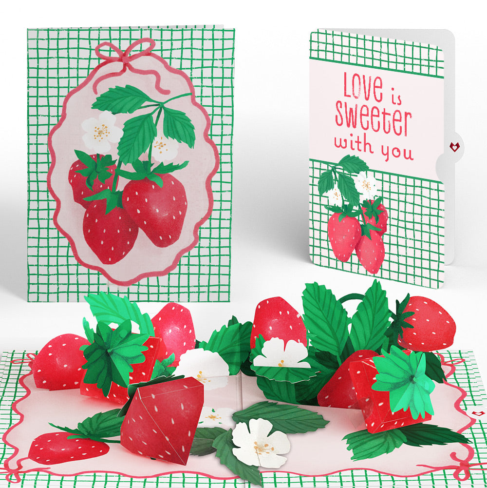 Sweet Strawberry Patch Love Pop-Up Card and Sentiment Set