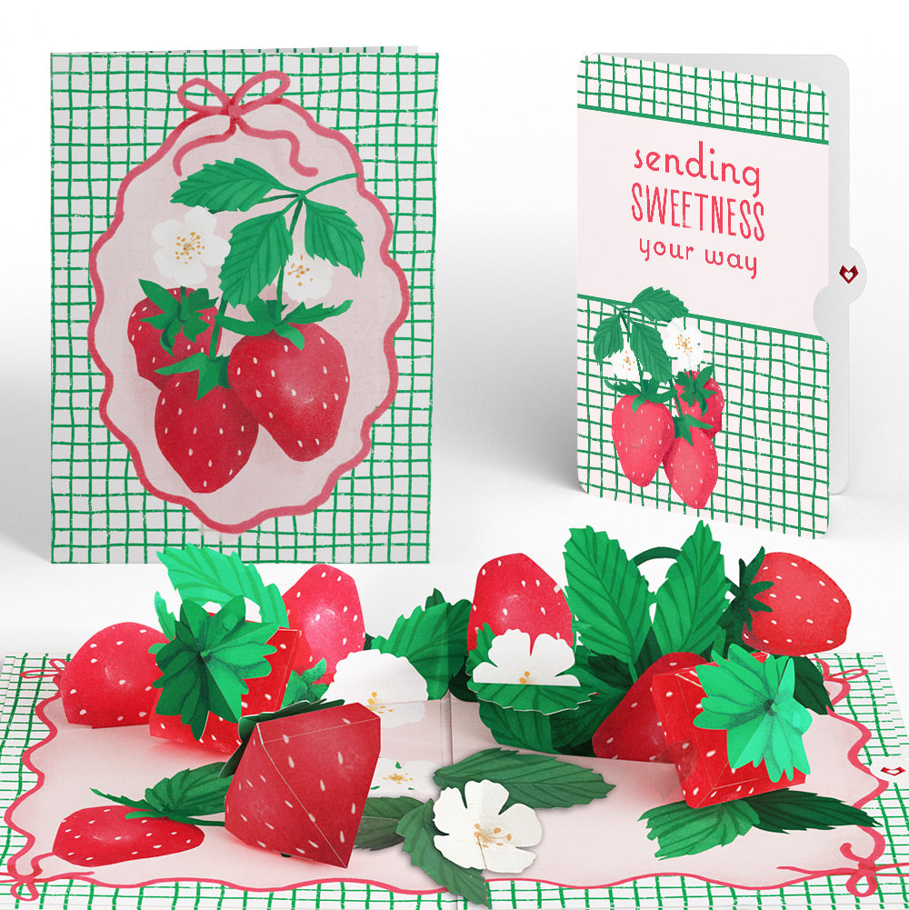 Sweet Strawberry Patch Thinking of You Pop-Up Card and Sentiment Set