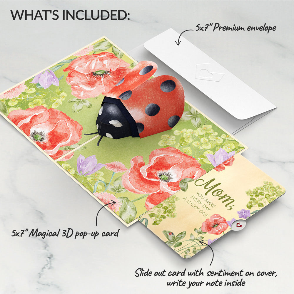 Lovely Ladybug Pop-Up Card and Sentiment Set for Mom