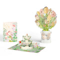 Cardinals in the Garden Pop-Up Card & Luxe Bouquet