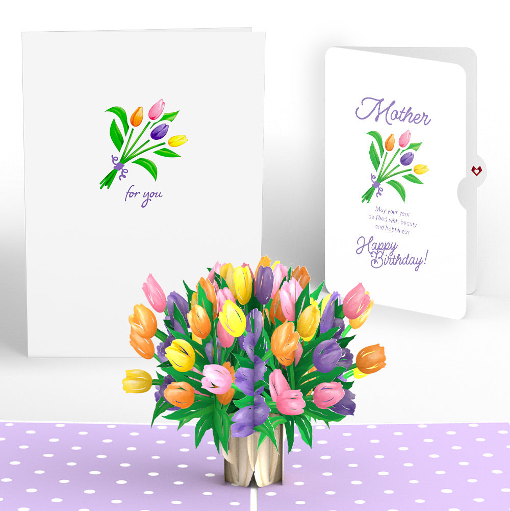 Tulips Birthday Pop-Up Card and Spring Tulips Sentiment Set for Mother