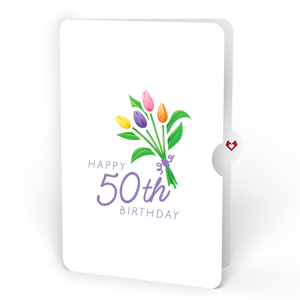 Tulips 50th Birthday Pop-Up Card and Spring Tulips Sentiment Set