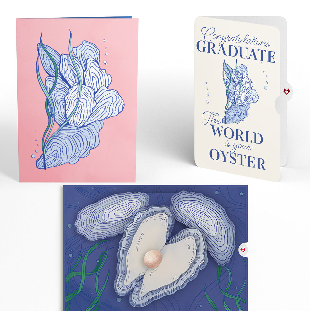 Coastal Oysters Graduation Pop-Up Card and Sentiment Set