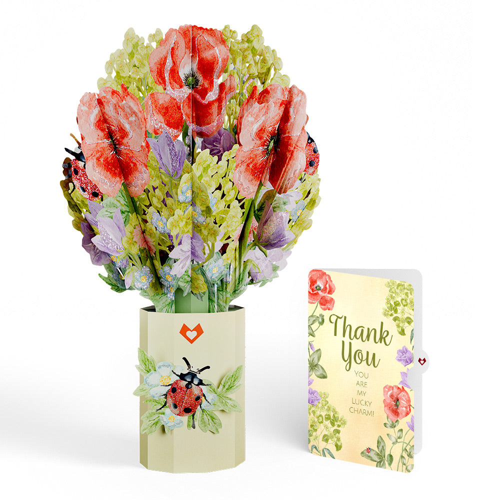 Lovely Ladybug Thank You Glitter Bouquet and Sentiment Set