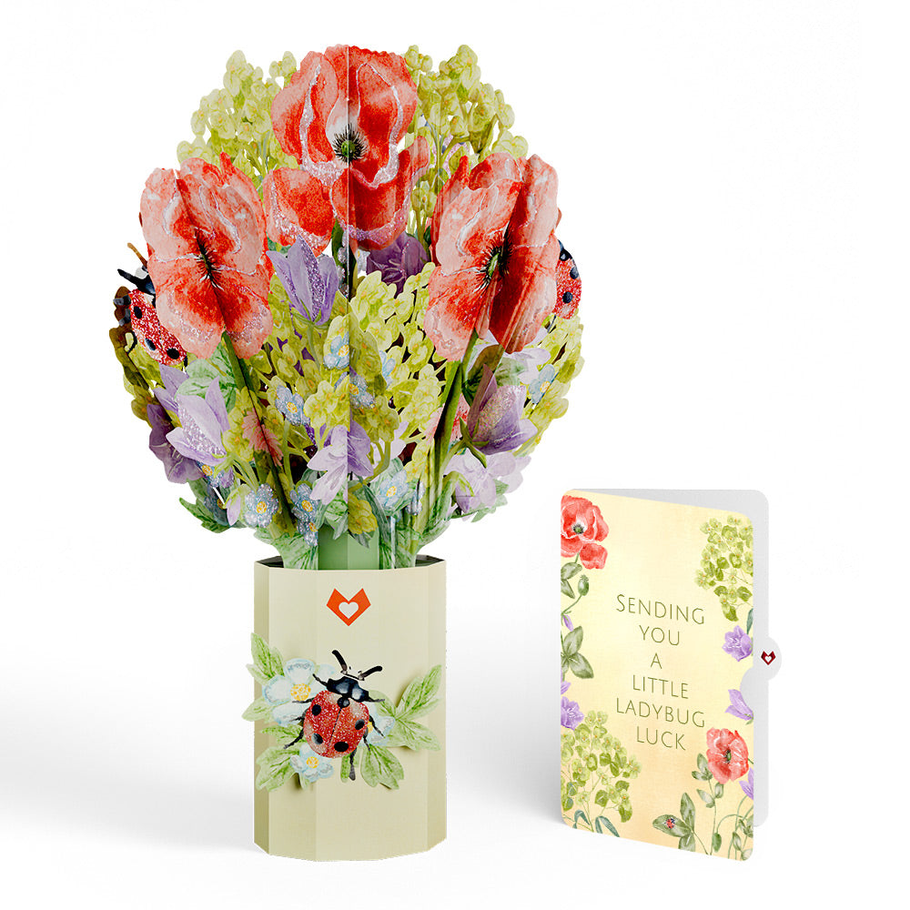 Lovely Ladybug Love Glitter Bouquet and Sentiment Set