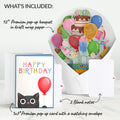 Birthday Cat-astrophe Music and Lights Pop-Up Card & Bouquet Bundle