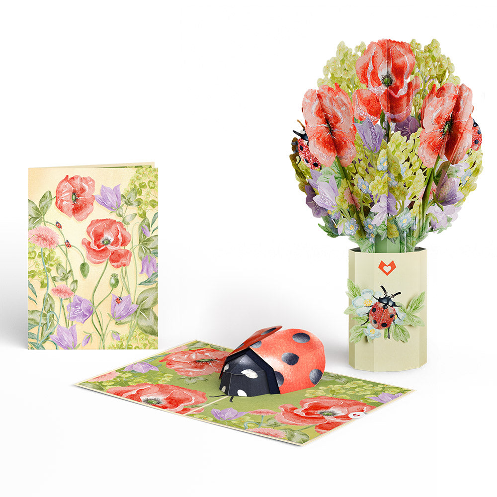 Lovely Ladybug Pop-Up Card & Glitter Bouquet