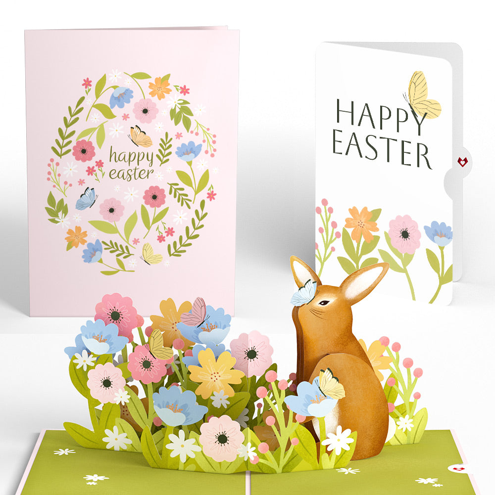 Happy Easter Bunny Amid the Blossoms Pop-Up Card and Spring Blossom Butterfly Sentiment Set