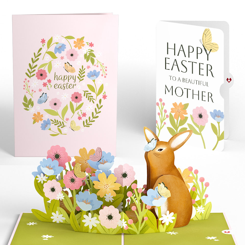 Happy Easter Bunny Amid the Blossoms Pop-Up Card and Sentiment Set for Mom