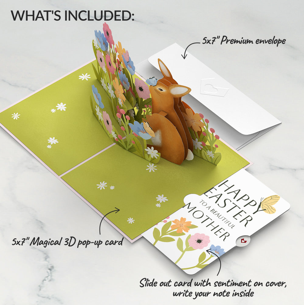 Happy Easter Bunny Amid the Blossoms Pop-Up Card and Sentiment Set for Mom