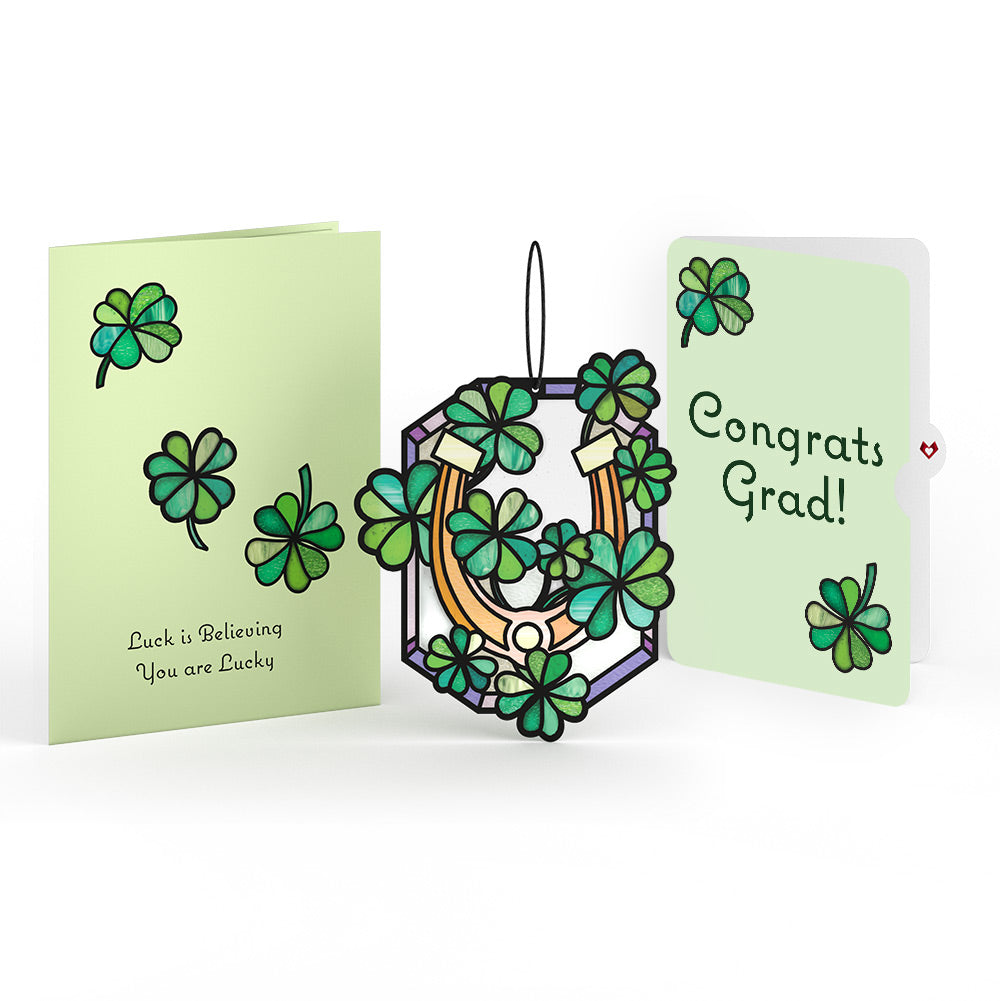 Lucky Shamrock Graduation Suncatcher Card and Lucky Clover Sentiment Set