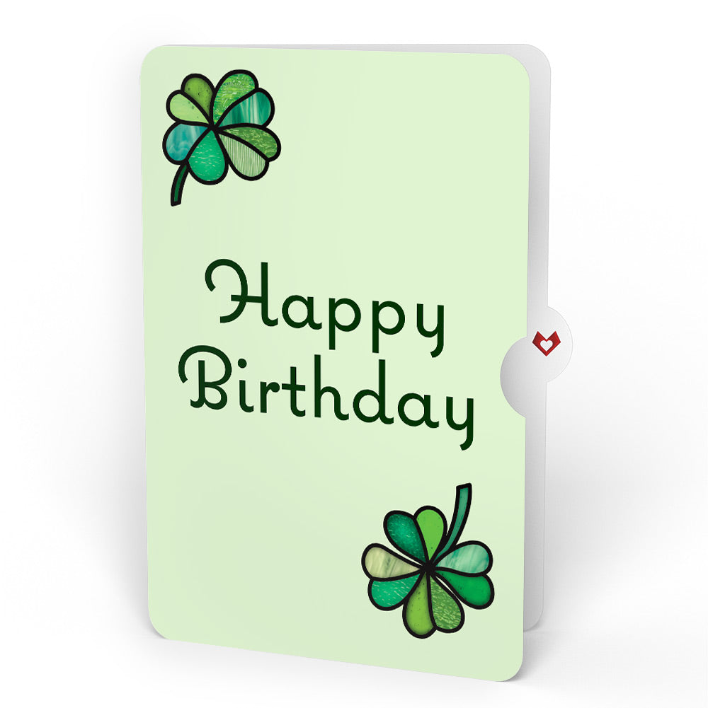 Lucky Shamrock Birthday Suncatcher Card and Lucky Clover Sentiment Set