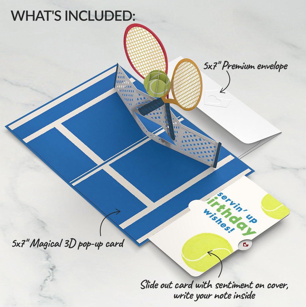 On the Court Tennis Birthday Pop-Up Card and Sentiment Set