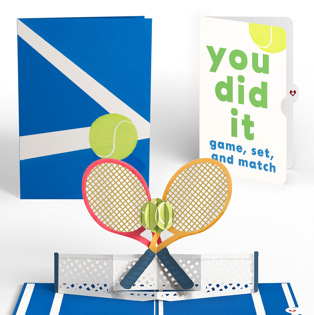 On the Court Tennis Congratulations Pop-Up Card and Sentiment Set